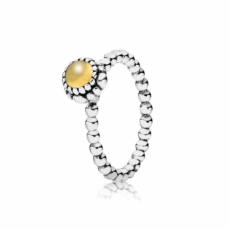 Pandora Birthday Blooms Ring November Ireland - Sterling Silver/Yellow/Citrine - 849350ZHI